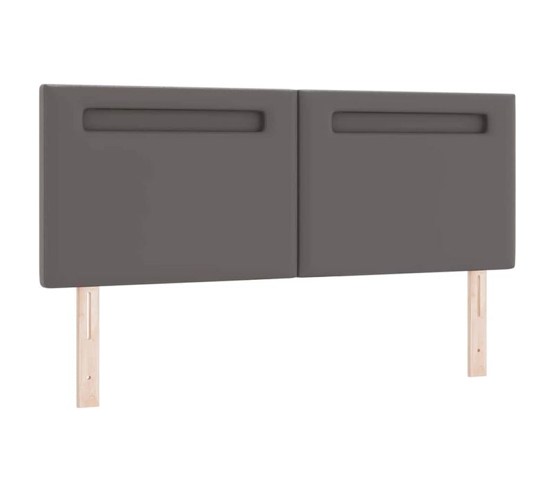 Tête De Lit Avec Des Lumières à LED Gris 160 Cm Pvc