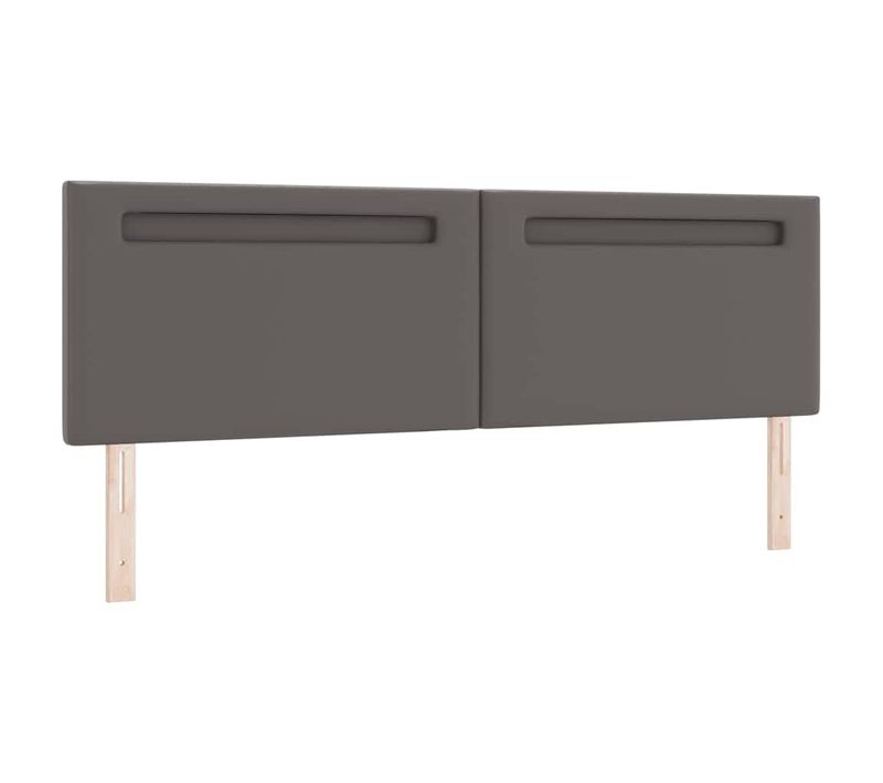 Tête De Lit Avec Des Lumières à LED Gris 180 Cm Pvc