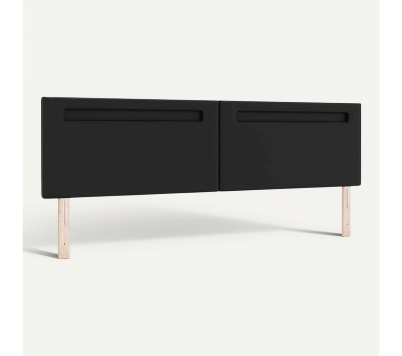 Tête De Lit Avec Des Lumières À LED Noir 200 Cm Pvc