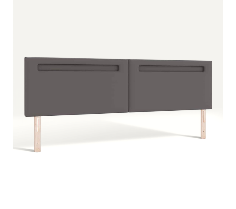 Tête De Lit Avec Des Lumières À LED Gris 200 Cm Pvc
