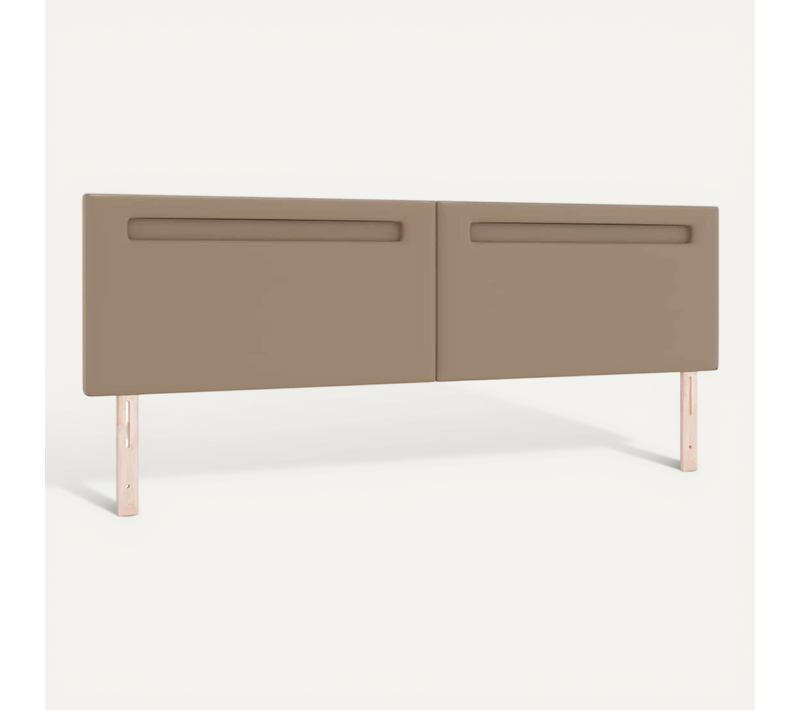 Tête De Lit Avec Des Lumières À LED Cappuccino 200 Cm Pvc