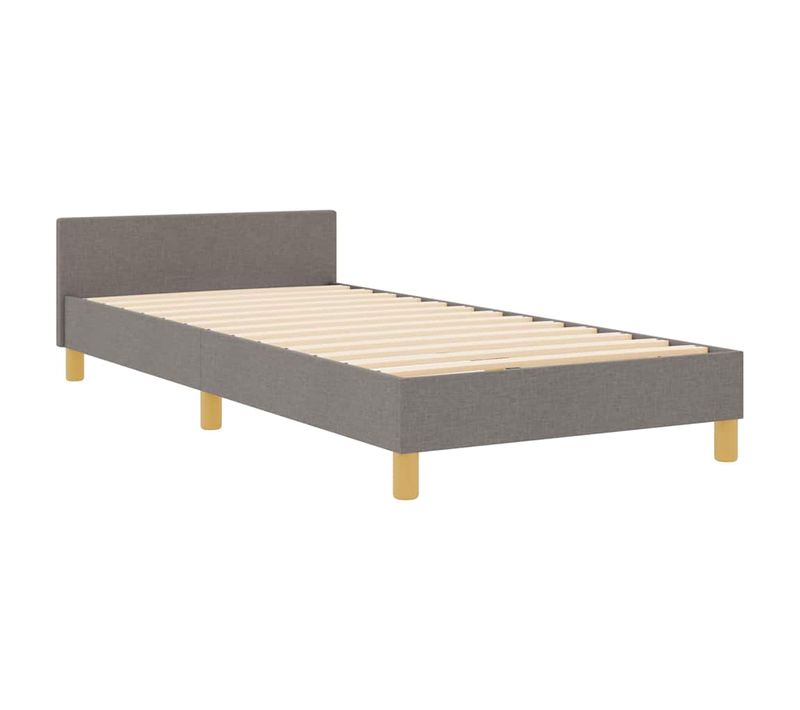 Cadre De Lit Avec Tête De Lit Taupe 100 X 200 Cm Tissu