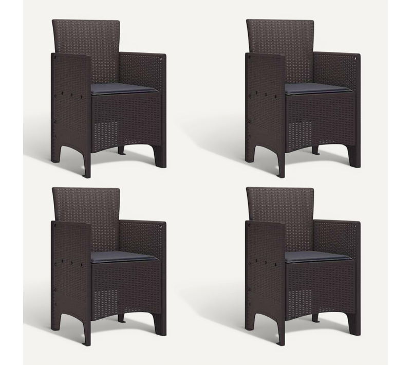 Chaise De Jardin 4 PC Marron Polypropylène Durable