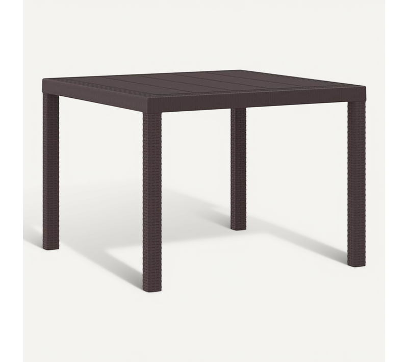 Table De Jardin Pour Repas Marron 100 X 100 X 73 Cm Polyrotin