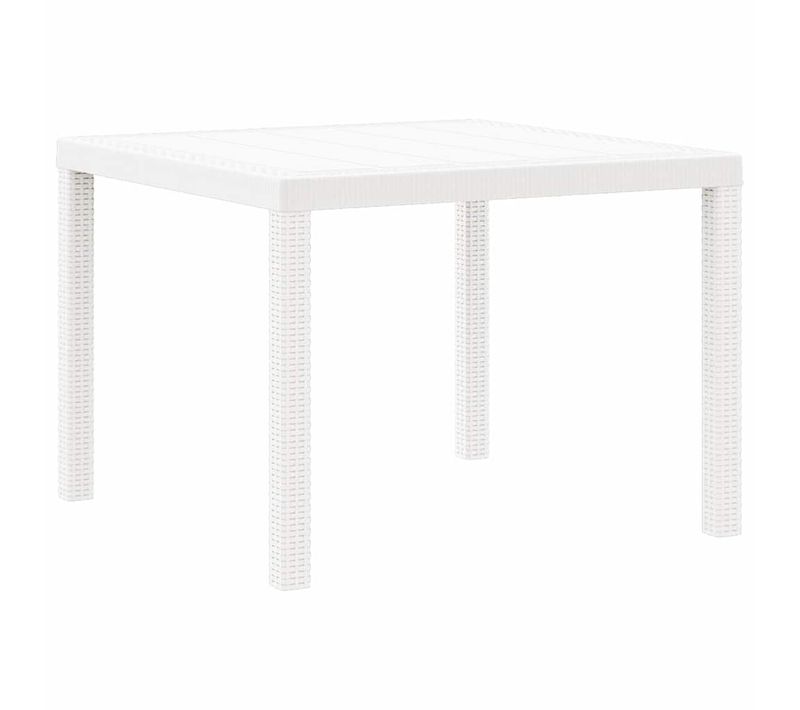 Table De Jardin Pour Repas Blanc 100 X 100 X 73 Cm Polyrotin