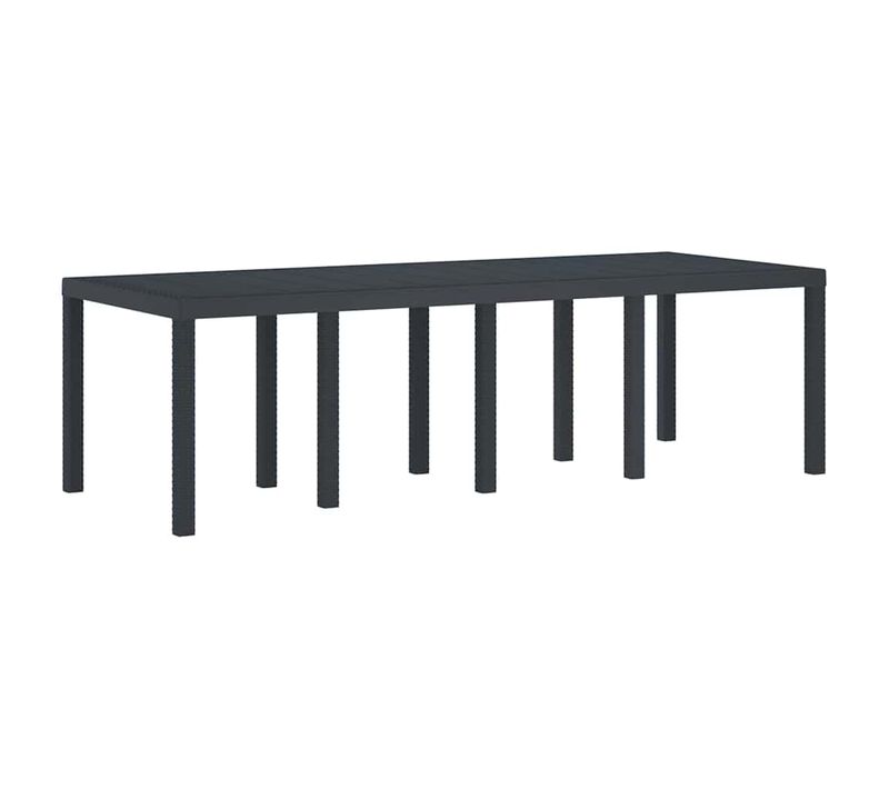 Table De Jardin Anthracite 250 X 100 X 73 Cm Polyrotin