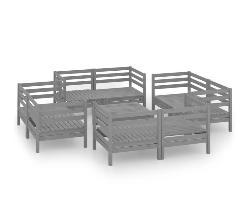 Salon De Jardin Hurley 8 Places Gris