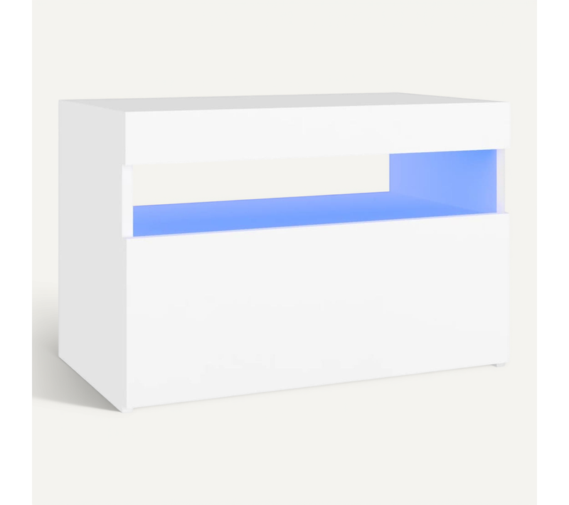 Table De Chevet Avec Lumières LED Blanc 60x35x40 Cm