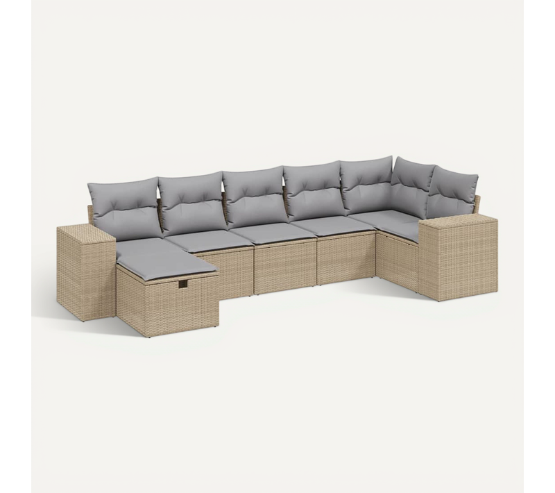 Salon De Jardin 7 Places Bois Dublin Gris Clair