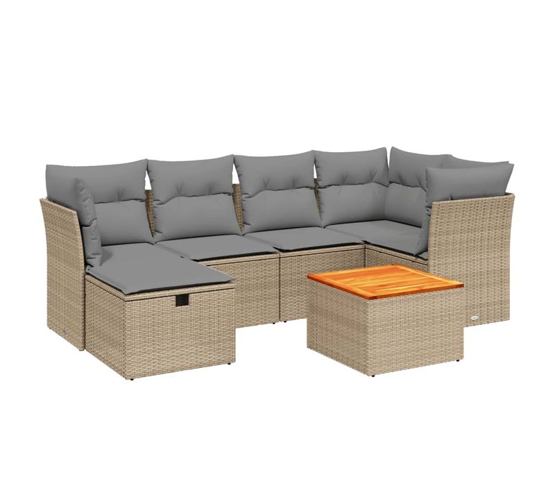 Salon De Jardin 7 Places Bois Feran Gris