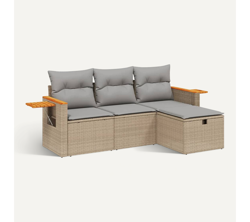 Salon De Jardin 4 Places Bois Goldsboro Gris Clair