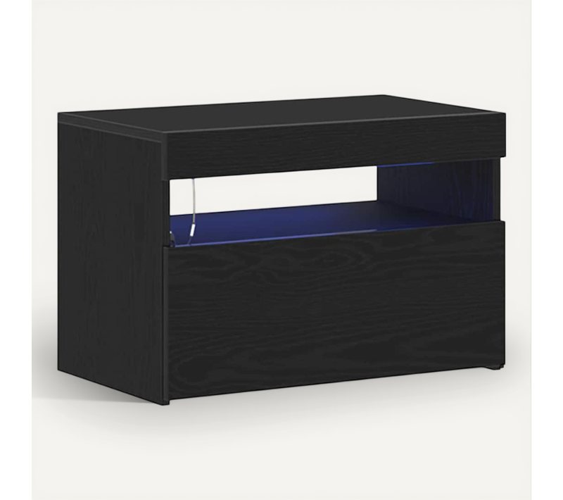Cabinet De Chevet Chêne Noir 60 X 35 X 40 Cm Bois D'ingénierie