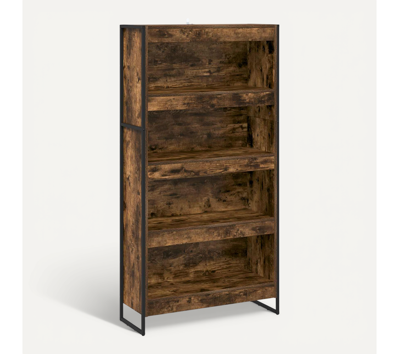 Bibliothèque 2 Pièces Chêne Fumé 80 X 30 X 155 Cm