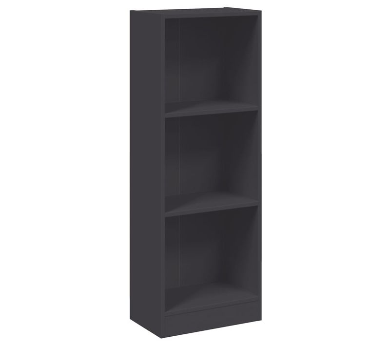 Bibliothèque à 3 Niveaux Gris 40x24x109 Cm Bois D'ingénierie