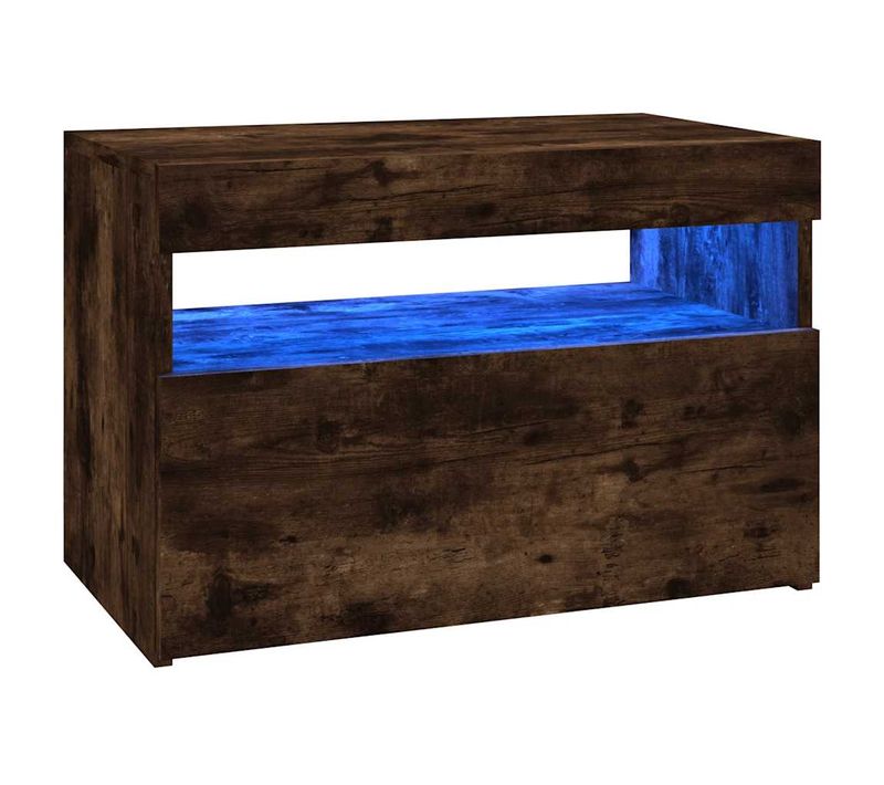 Meuble TV Avec Lumières LED Chêne Fumé 60x35x40 Cm