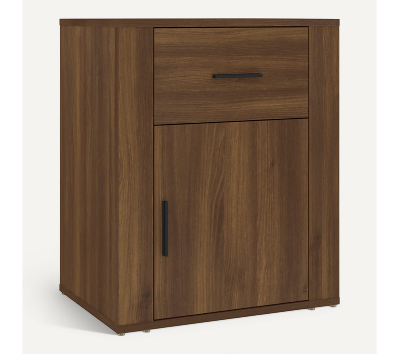 Table De Chevet Chêne Marron 50x36x60 Cm Bois D'ingénierie