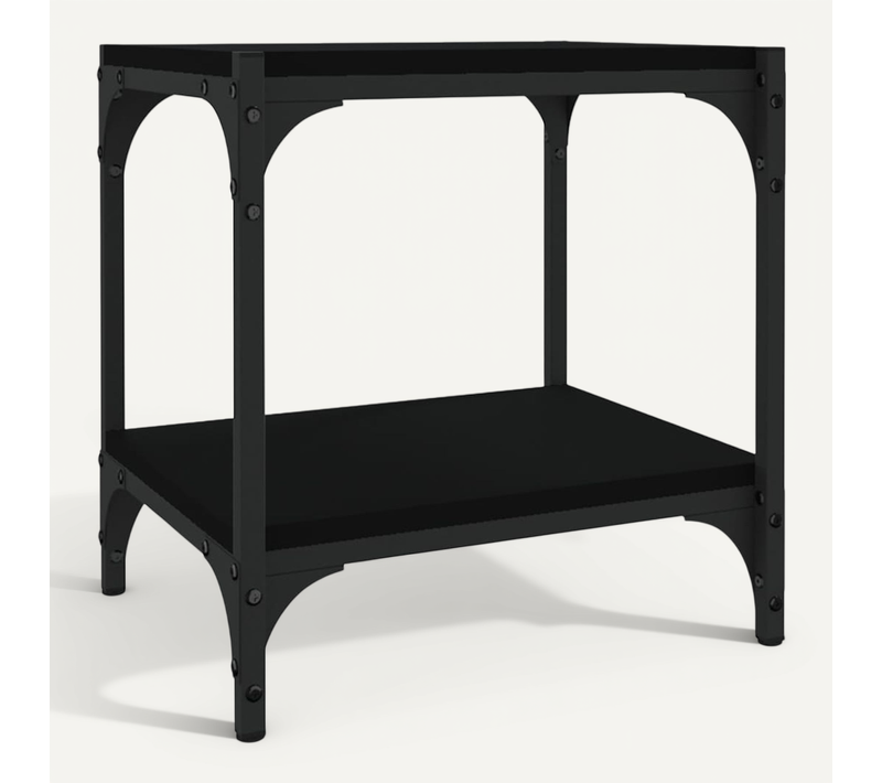 Meuble TV Noir 40x33x41 Cm Bois D'ingénierie Et Acier