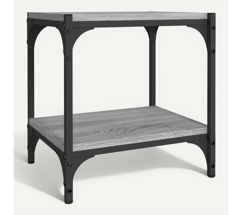 Meuble TV Sonoma Gris 40x33x41 Cm Bois D'ingénierie Et Acier