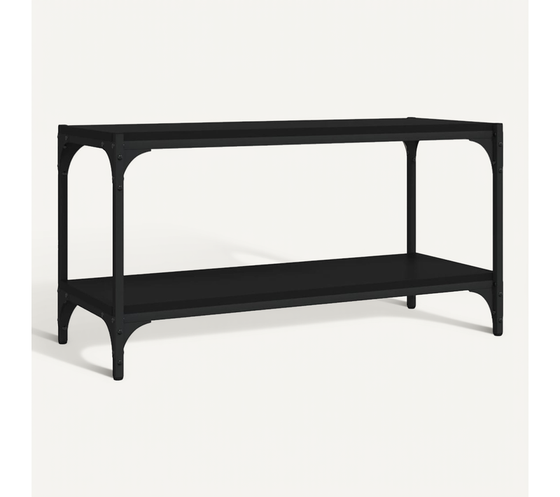 Meuble TV Noir 80x33x41 Cm Bois D'ingénierie Et Acier