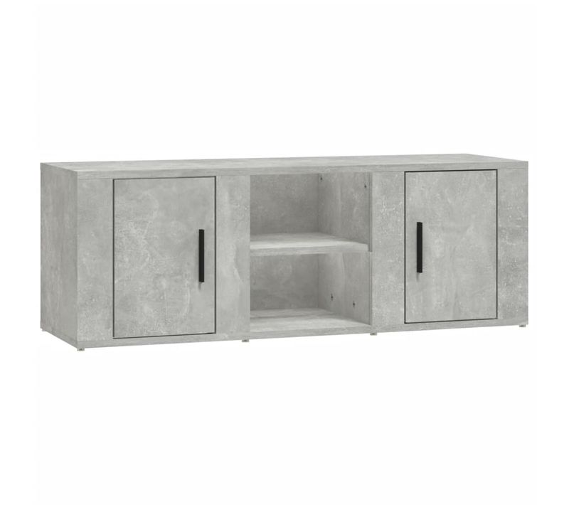 Meuble TV Gris Béton 100x31,5x35 Cm Bois D'ingénierie