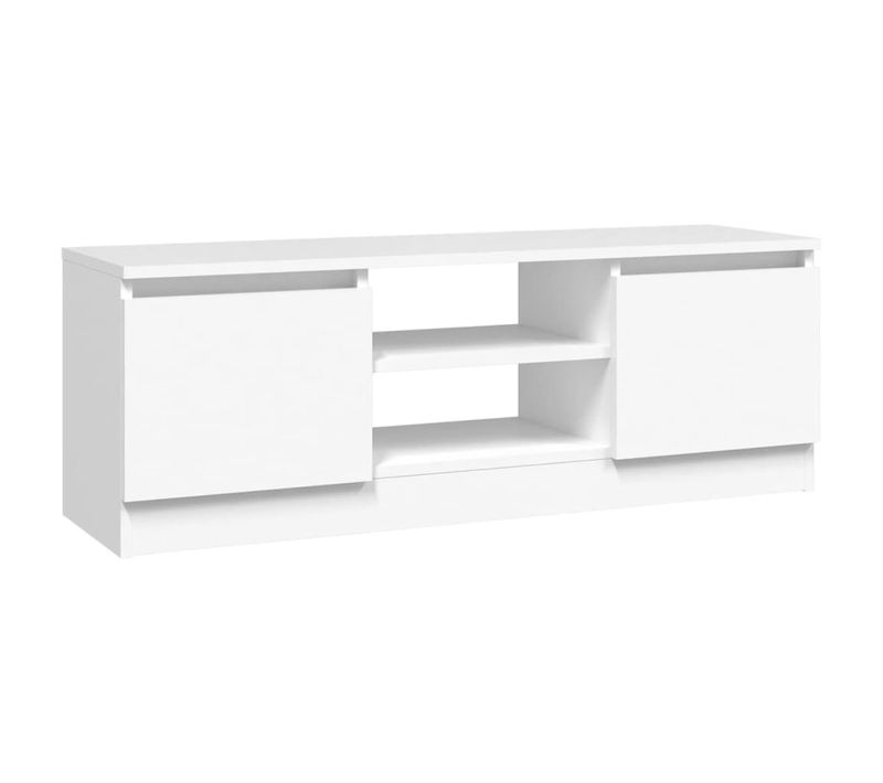 Meuble TV Avec Porte Blanc 102x30x36 Cm