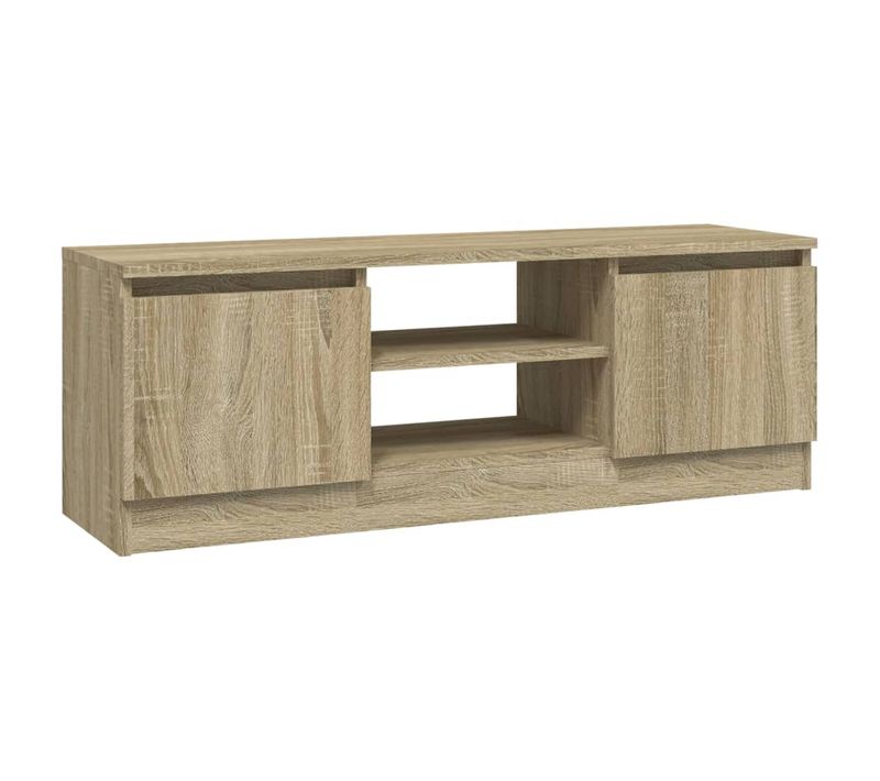 Meuble TV Avec Porte Chêne Sonoma 102x30x36 Cm