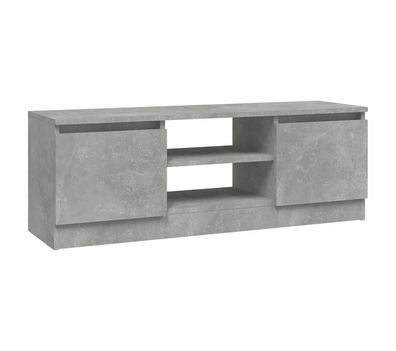 Meuble TV Avec Porte Gris Béton 102x30x36 Cm
