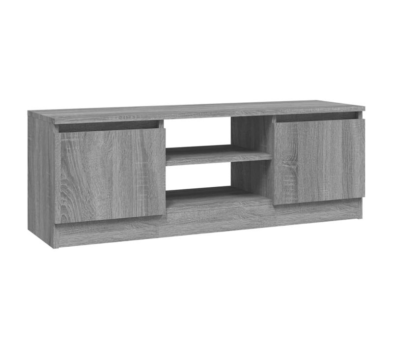 Meuble TV Avec Porte Sonoma Gris 102x30x36 Cm