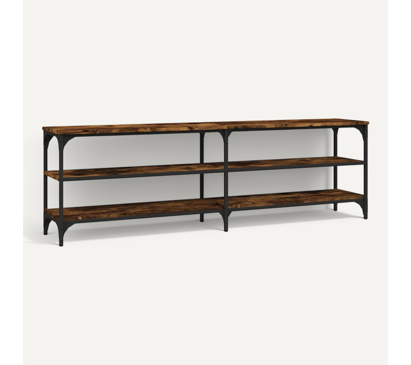 Meuble TV Chêne Fumé 160x30x50 Cm Bois D'ingénierie