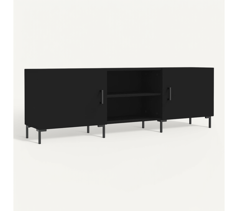 Meuble TV Noir 150x30x50 Cm Bois D'ingénierie