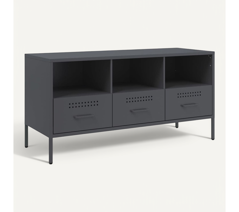 Meuble TV Anthracite 100,5x39x50,5 Cm Acier