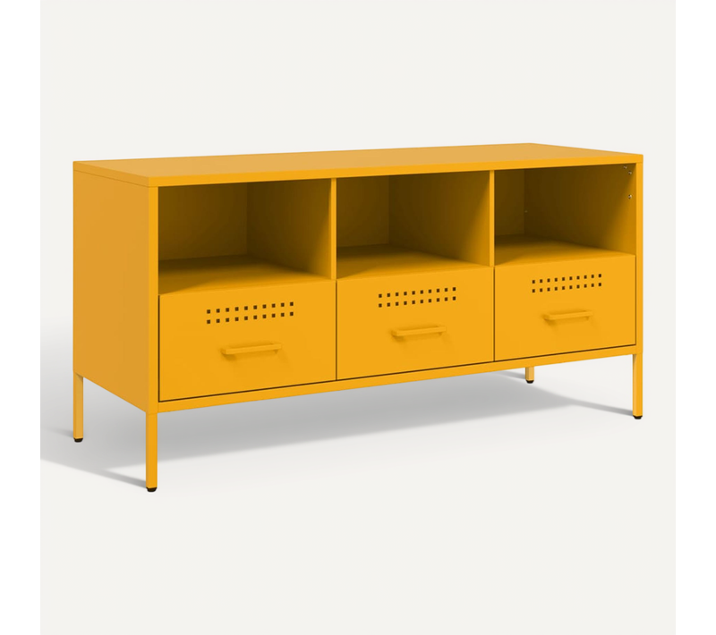 Meuble TV Jaune Moutarde 100,5x39x50,5 Cm Acier