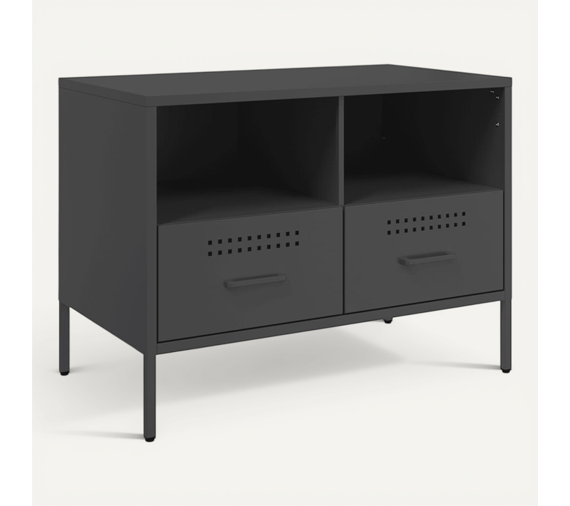 Meuble TV Noir 68x39x50,5 Cm Acier