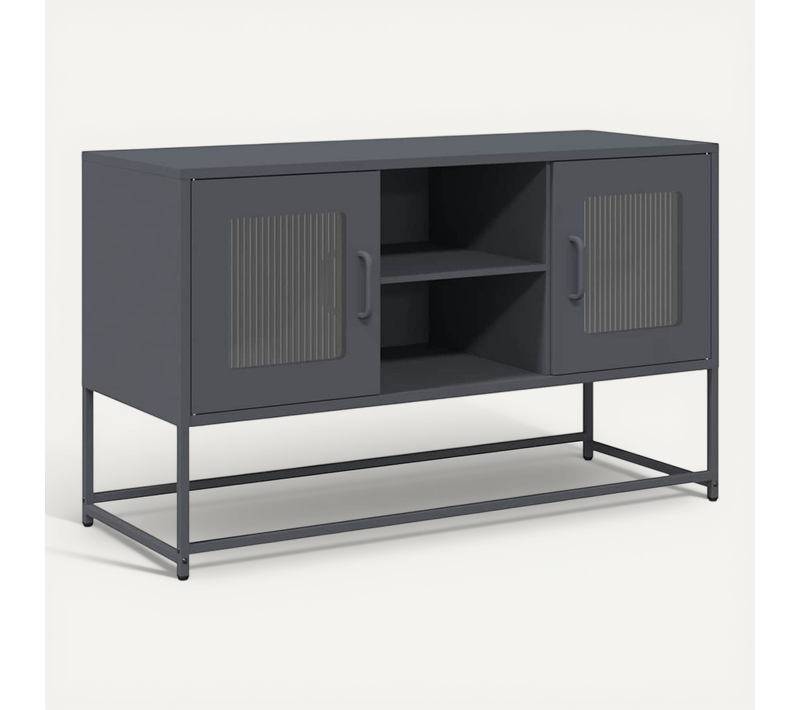 Meuble TV Anthracite 100,5x39x60,5 Cm Acier