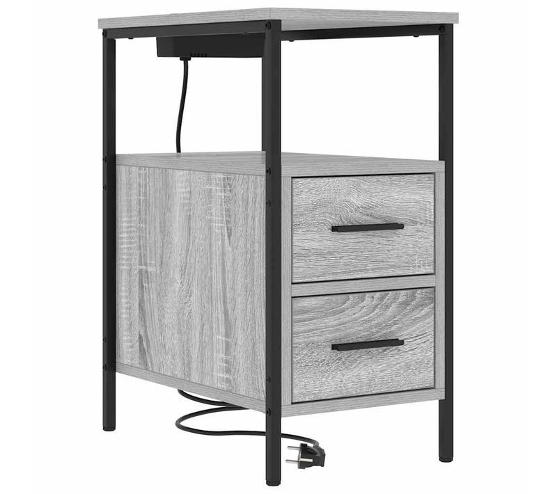 Cabinet De Chevet Gris Sonoma 30 X 48 X 61 Cm Bois D'ingénierie