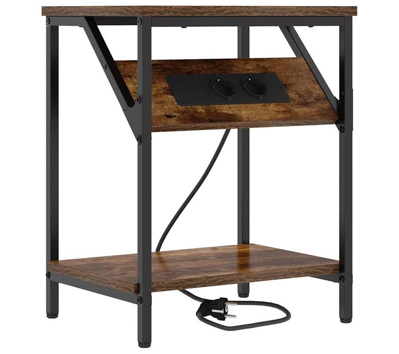 Cabinet De Chevet Chêne Fumé 38 X 30 X 48 Cm Bois D'ingénierie