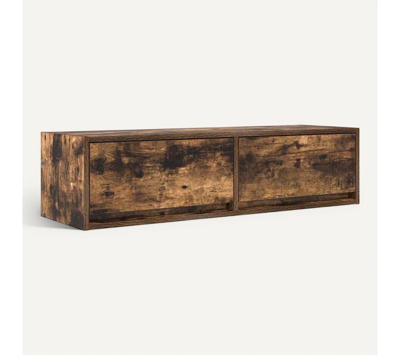 Meuble TV Chêne Fumé 100 X 31 X 25,5 Cm Bois D'ingénierie