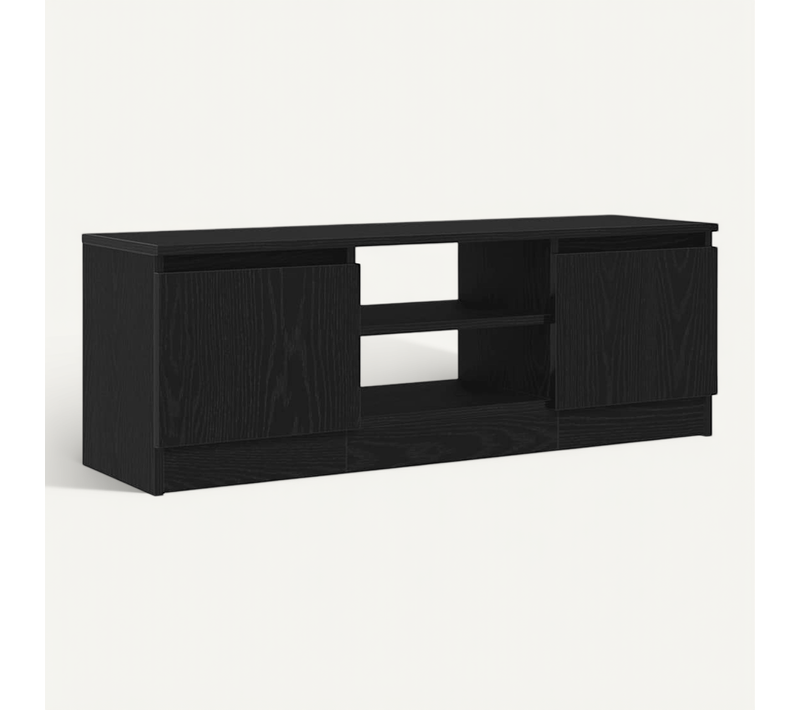 Meuble TV Chêne Noir 102x30x36 Cm Bois D'ingénierie