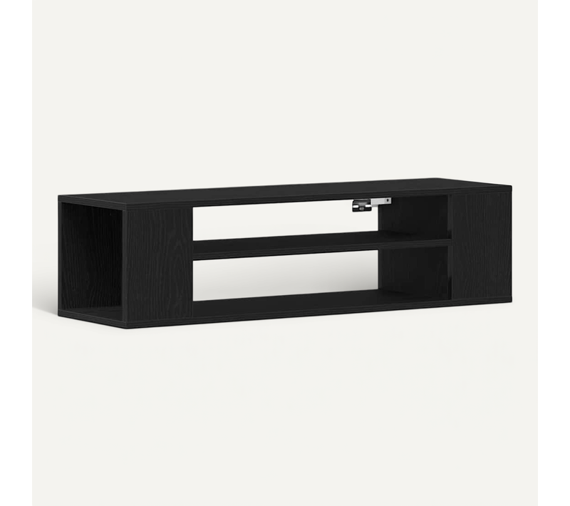 Meuble TV Chêne Noir 100 X 30 X 26,5 Cm Bois D'ingénierie