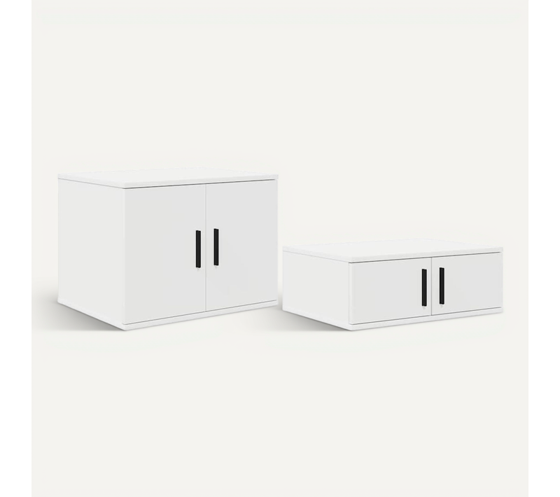 Armoire De Rangement 2 Pièces Blanc 127 X 41 X 40 Cm