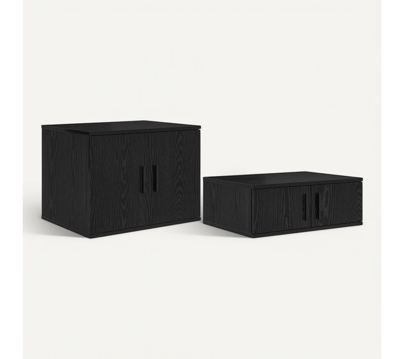 Armoire De Rangement 2 Pièces Chêne Noir 108 X 41 X 40 Cm