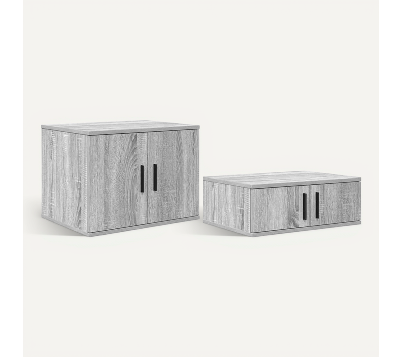 Armoire De Rangement 2 Pièces Gris Sonoma 108 X 41 X 40 Cm