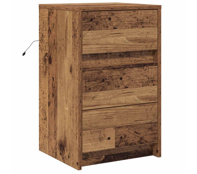 Cabinet De Chevet Bois Ancien 38 X 34 X 61 Cm Bois D'ingénierie