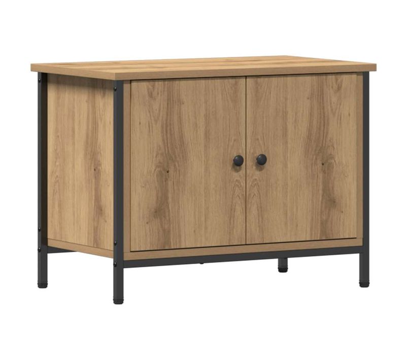 Meuble TV Chêne Artisanal 60 X 35 X 45 Cm Bois D'ingénierie
