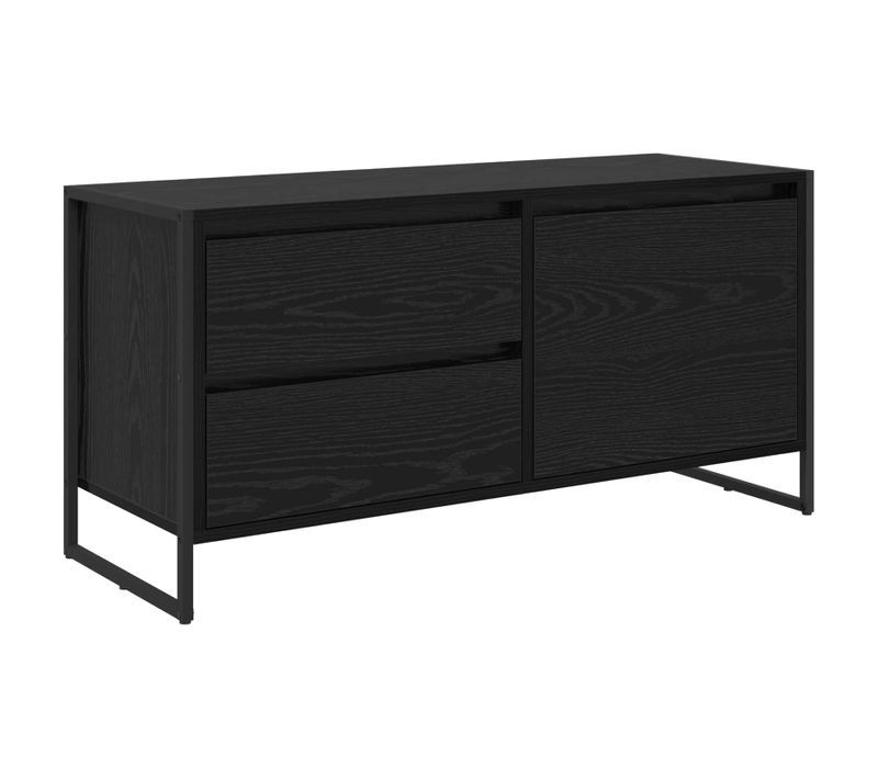 Meuble TV Chêne Noir 100 X 36 X 49.5 Cm Bois D'ingénierie
