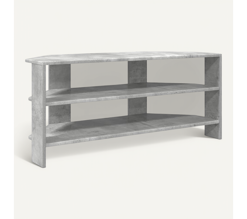 Meuble TV d'angle Gris Béton 102x40,5x45cm Bois D'ingénierie