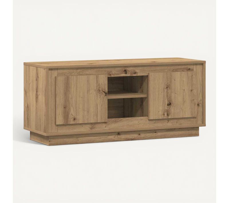 Meuble TV Chêne Artisanal 102 X 35 X 45 Cm Bois D'ingénierie