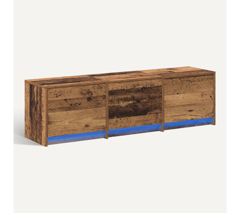 Meuble TV 140 X 34 X 40 Cm Bois Ancien Bois D'ingénierie