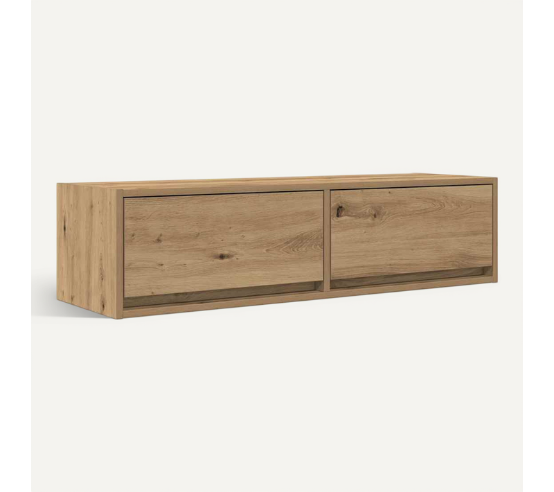 Meuble TV Chêne Artisanal 100 X 31 X 25,5 Cm Bois D'ingénierie