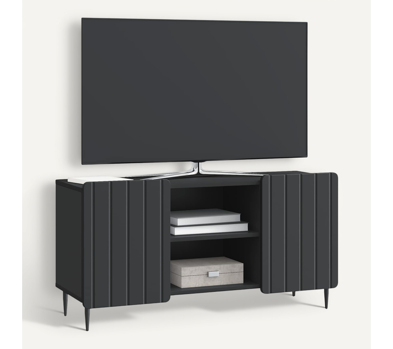 Meuble TV Noir 102 X 34,5 X 52 Cm Bois D'ingénierie